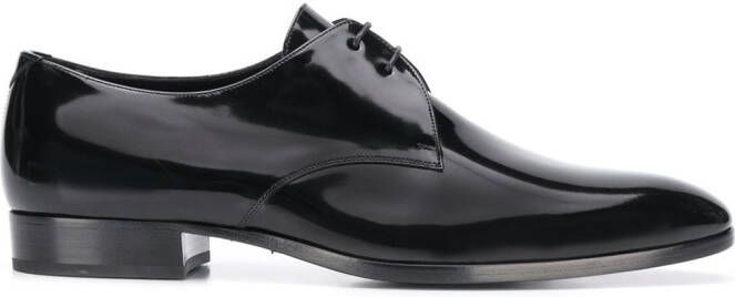 Saint Laurent Wyatt varnished leather Derby shoes Black