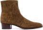 Saint Laurent Wyatt zipped boots Brown - Thumbnail 1