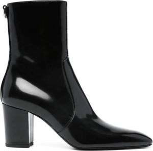Saint Laurent XIV 80mm leather ankle boots Black