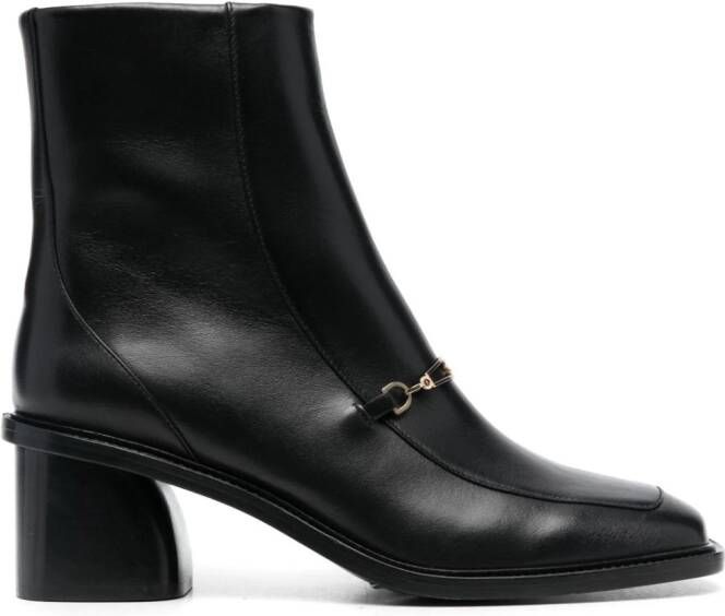 SANDRO 60mm buckle-detailing leather boots Black