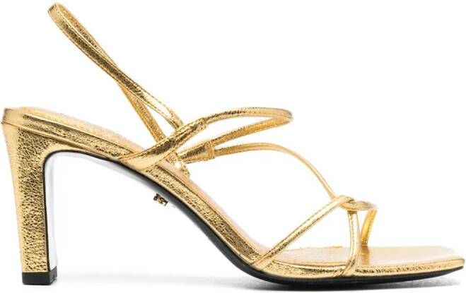 SANDRO Faye metallic strappy sandals Gold