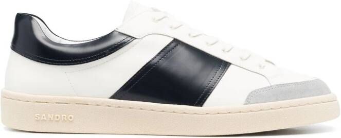 SANDRO H23 Retro leather low-top sneakers Blue