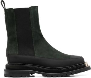 SANDRO Liam notched-sole ankle boots Green