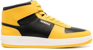 SANDRO logo-print hi-top sneakers Yellow