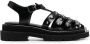 SANDRO Lys studded leather cage sandals Black - Thumbnail 1