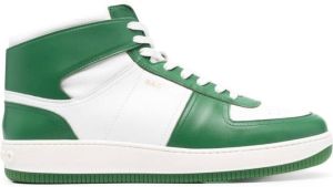 SANDRO Magic panelled high-top sneakers Green