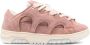 SANTHA panelled padded leather sneakers Pink - Thumbnail 1