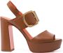 Santoni 105mm block-heel sandals Brown - Thumbnail 1
