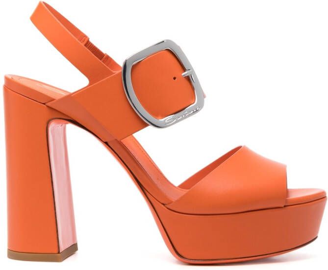 Santoni 105mm block-heel sandals Orange