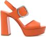 Santoni 105mm block-heel sandals Orange - Thumbnail 1