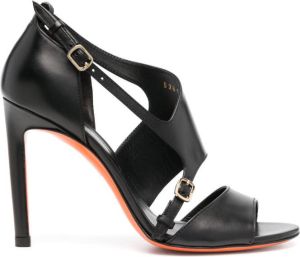 Santoni 105mm leather sandals Black