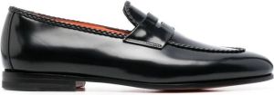 Santoni 20mm slip-on leather loafers Black