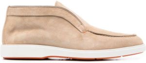Santoni 25mm slip-on suede boots Neutrals