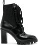 Santoni 75mm lace-up leather ankle boots Black - Thumbnail 1