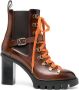 Santoni 95mm leather buckled boots Brown - Thumbnail 1