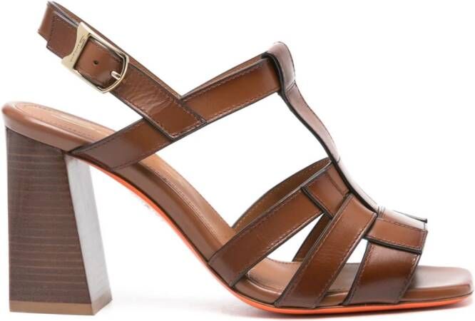 Santoni 95mm leather sandals Brown