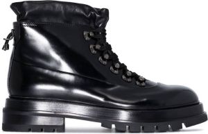 Santoni Alabama lace-up combat boots Black