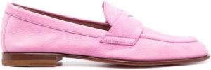 Santoni almond-toe 15mm penny loafers Pink