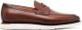 Santoni almond-toe leather loafers Brown - Thumbnail 1