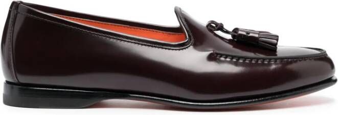 Santoni Andrea tassel-detail leather loafers Red