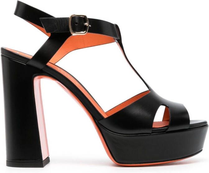Santoni ankle-strap block-heel sandals Black