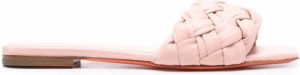 Santoni braided-detail leather sandals Pink