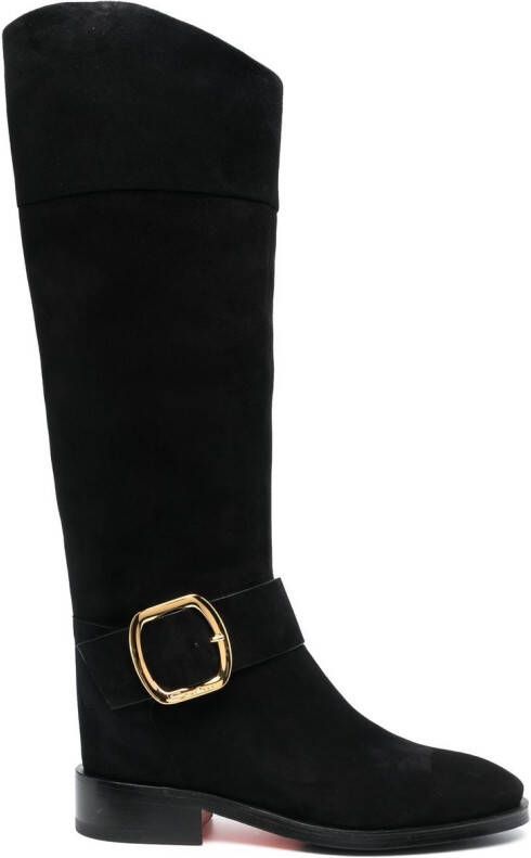 Santoni buckle detail knee-length boots Black