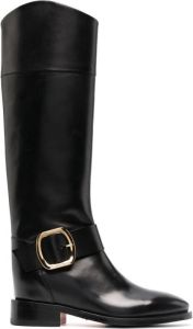 Santoni buckle-detail knee-length boots Black