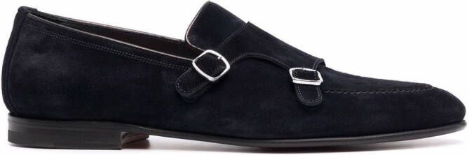 Santoni buckle-detail suede shoes Blue