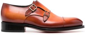 Santoni buckle-fastened monk shoes Orange
