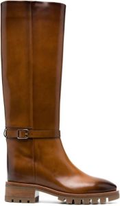 Santoni buckle-fastening chunky boots Brown