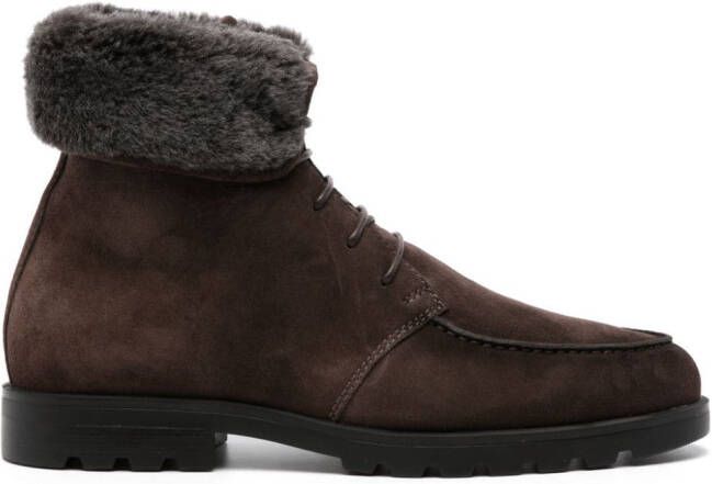 Santoni calf suede ankle boots Brown