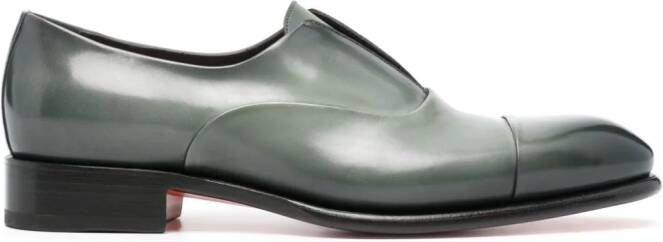 Santoni Carter leather boat shoes Green