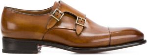 Santoni classic monk shoes Brown