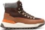 Santoni contrast-panel lace-up hiking boots Brown - Thumbnail 1