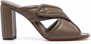Santoni crossover high-heel mules Green