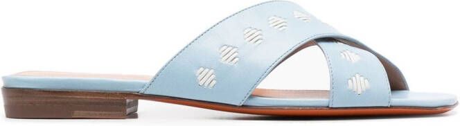 Santoni crossover straps sandals Blue