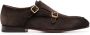 Santoni decorative-buckle leather monk shoes Brown - Thumbnail 1