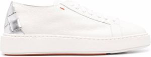Santoni Derby leather low-top sneakers White