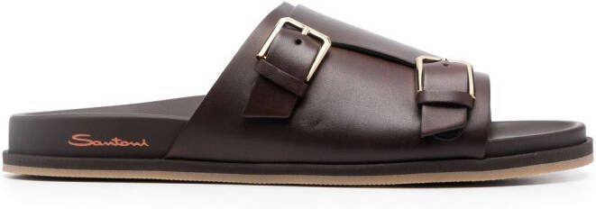 Santoni Doctor -Gort50 leather slides Brown
