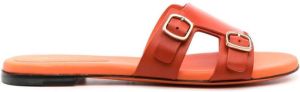 Santoni double-buckle calf-leather sandals Orange