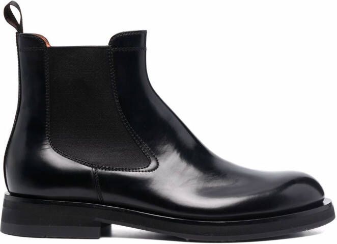 Santoni Double-Buckle leather boots Black