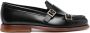 Santoni double-buckle leather loafers Black - Thumbnail 1