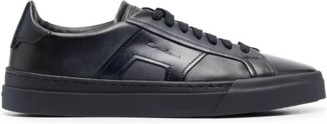 Santoni Double Buckle leather sneakers Blue