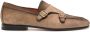 Santoni double-buckle suede loafers Brown - Thumbnail 1