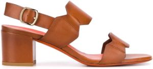 Santoni double-strap heeled sandals Brown