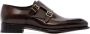 Santoni double strap leather monk shoes Brown - Thumbnail 1