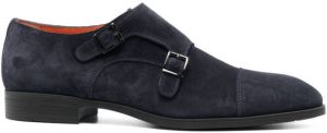 Santoni double-strap monk shoes Blue
