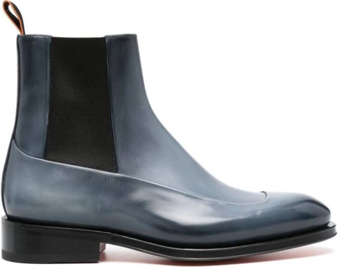 Santoni Eron leather boots Blue