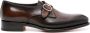 Santoni faded-effect leather monk shoes Brown - Thumbnail 1